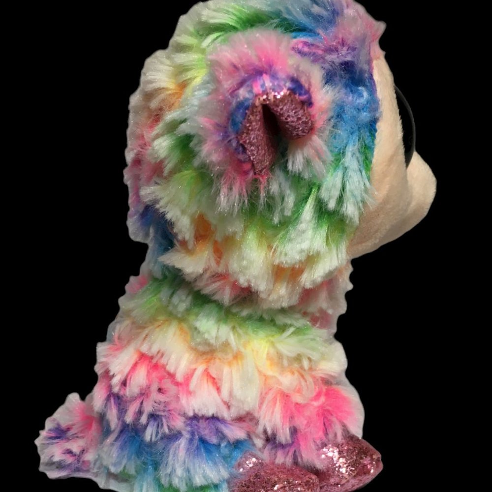 Ty Daffodil Rainbow Lamb Beanie Boos Pink Glitter Eyes & Feet Sheep Goat 6" - Picture 4 of 7